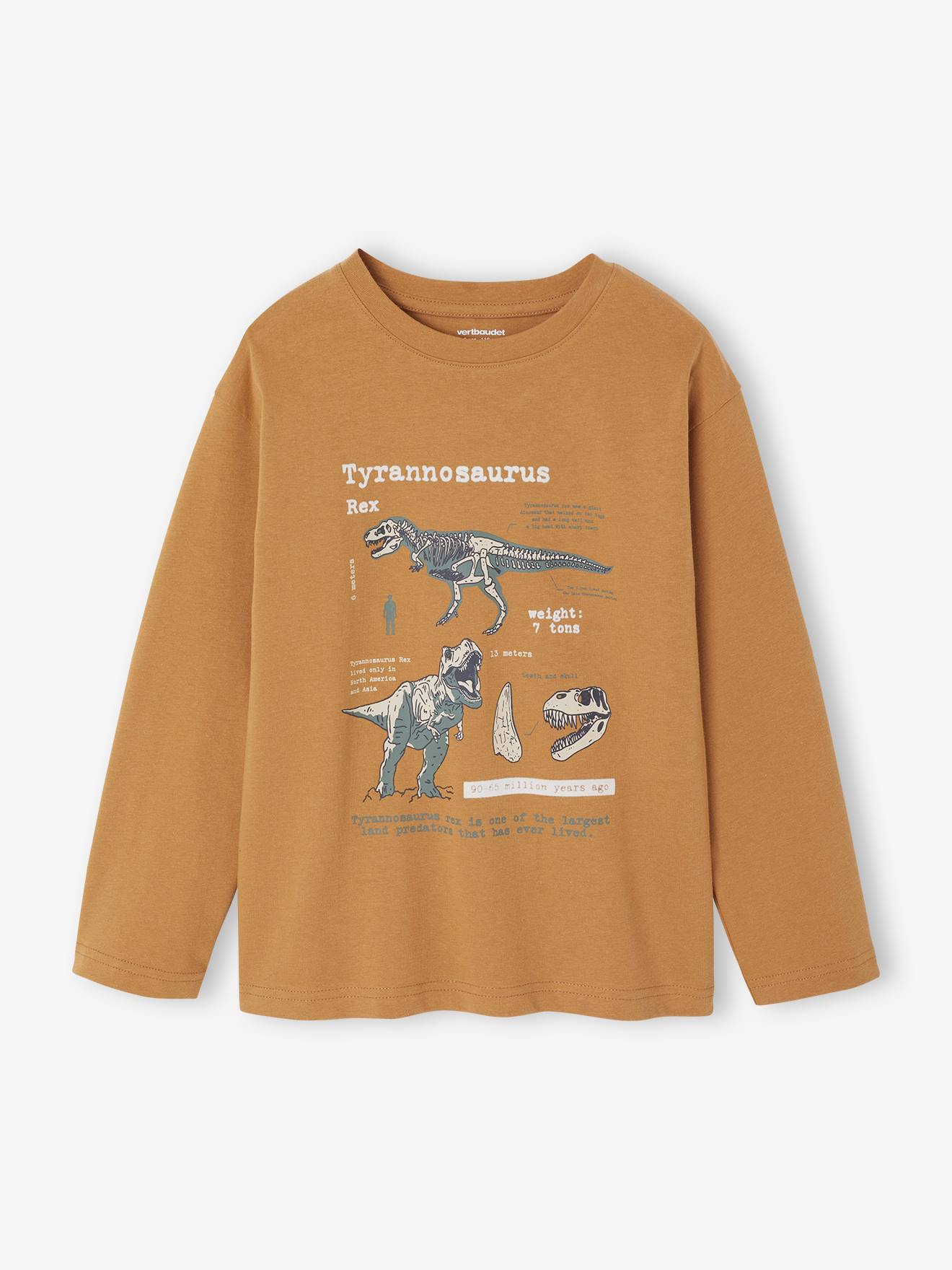 Printed Long-Sleeved T-Shirt with Details in Relief