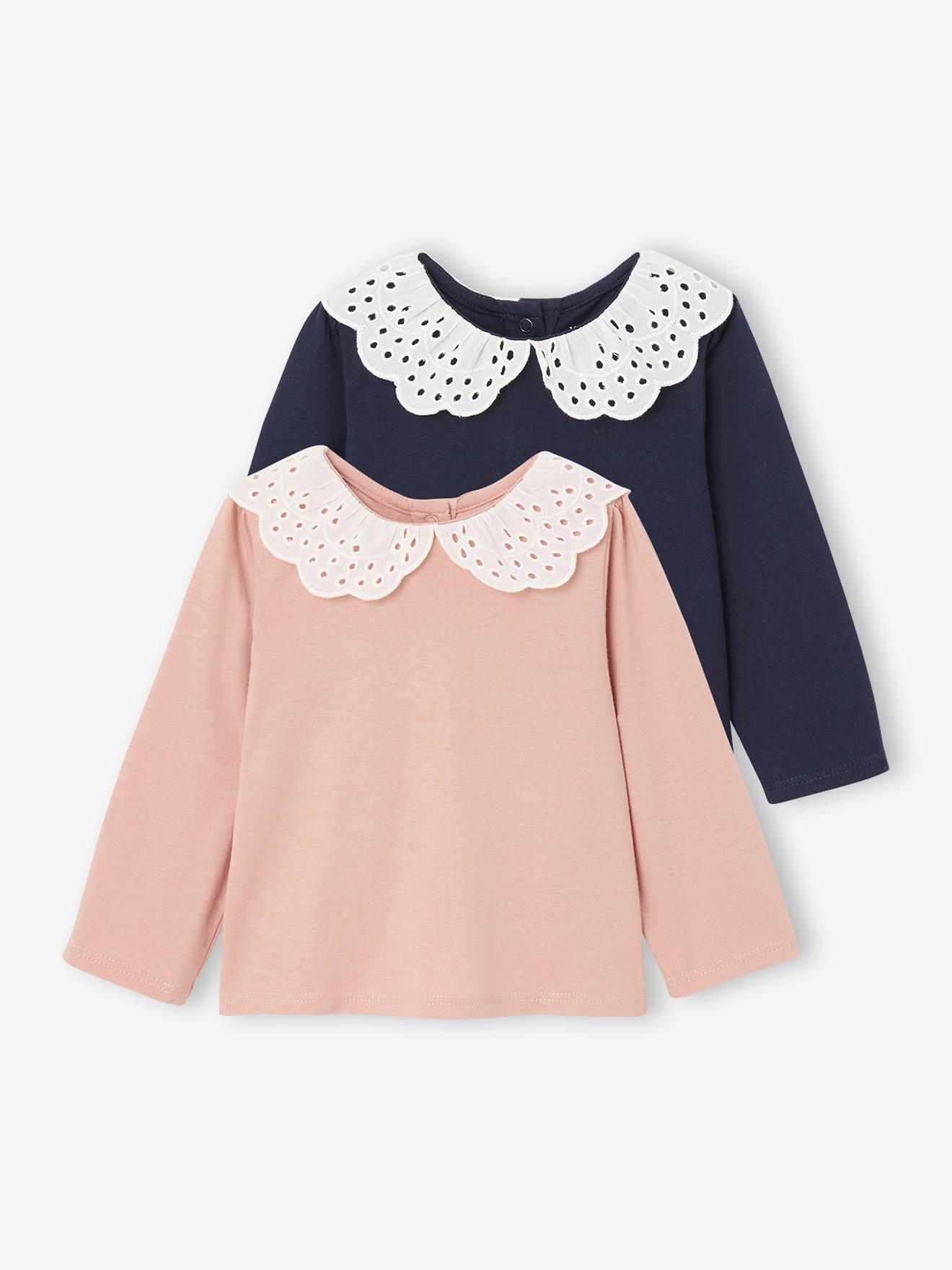 T-Shirts with Broderie Anglaise Collar