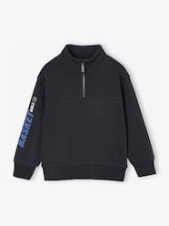 Boys-Cardigans, Jumpers & Sweatshirts-Sweatshirts & Hoodies- Sports Sweatshirt with Zip on the Neckline & Basketball on Sleeve for Boys