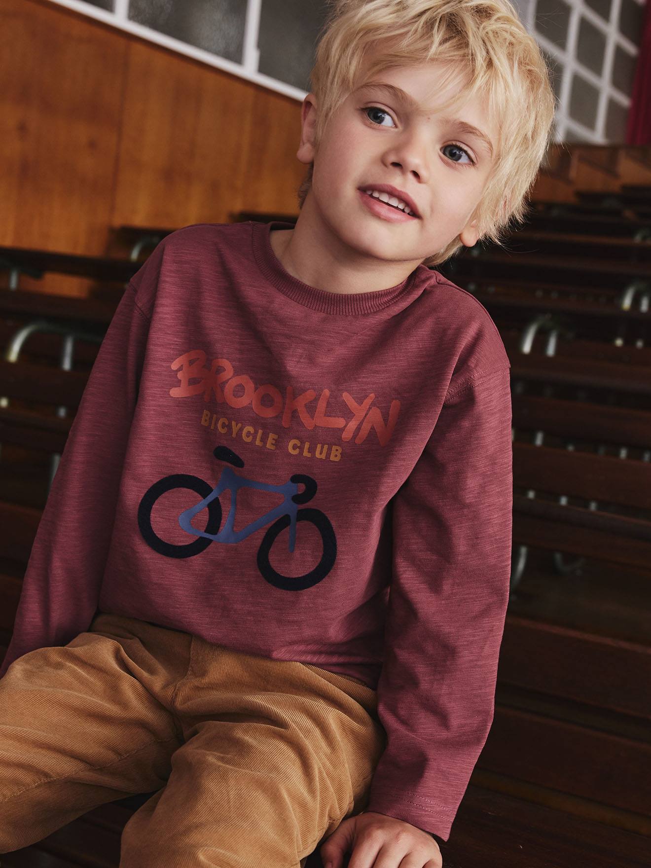 Flocked Long-Sleeved T-Shirt