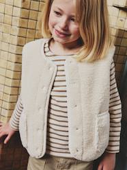Girls-Sleeveless Sherpa Jacket for Girls