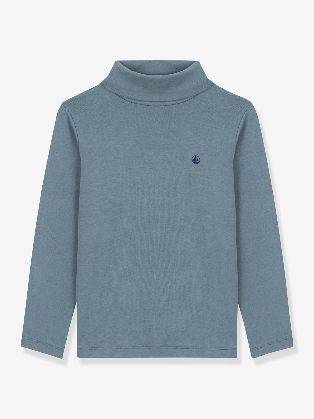 Roll-Neck Top in Plain Cotton for Children