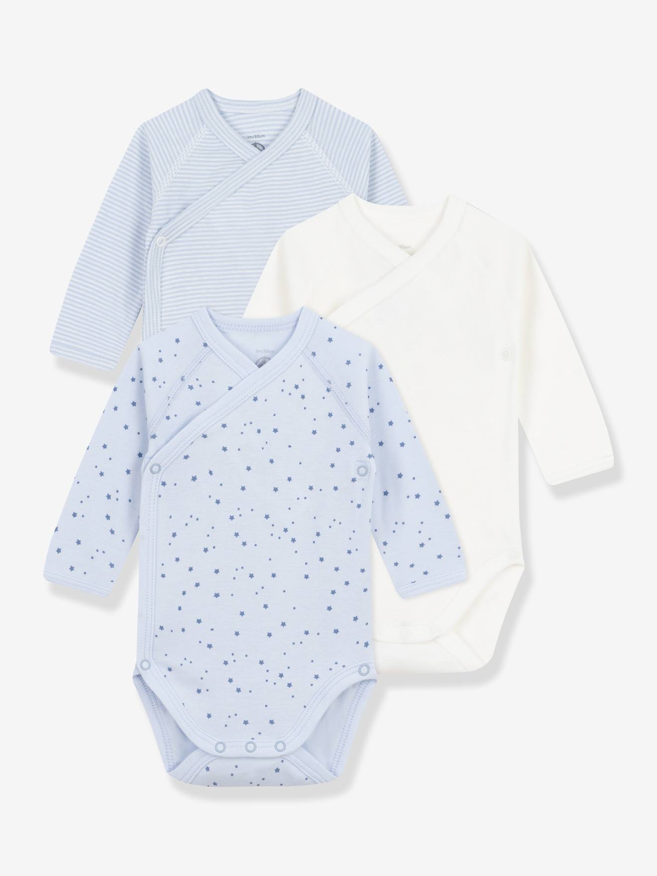 Printed Long-Sleeved Wrapover Bodysuits