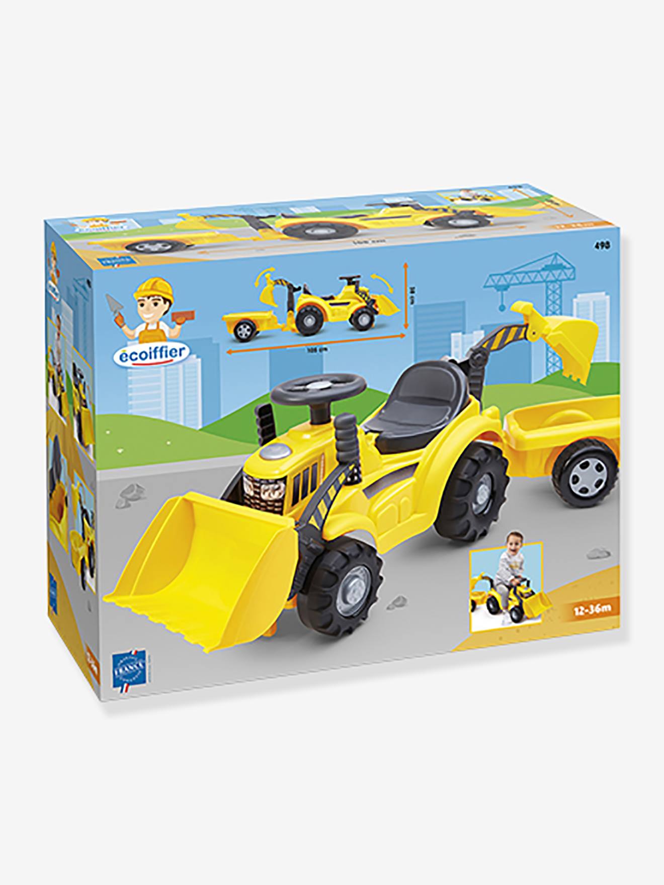 Tracto shovel ride-on with ECOIFFIER trailer multicoloured