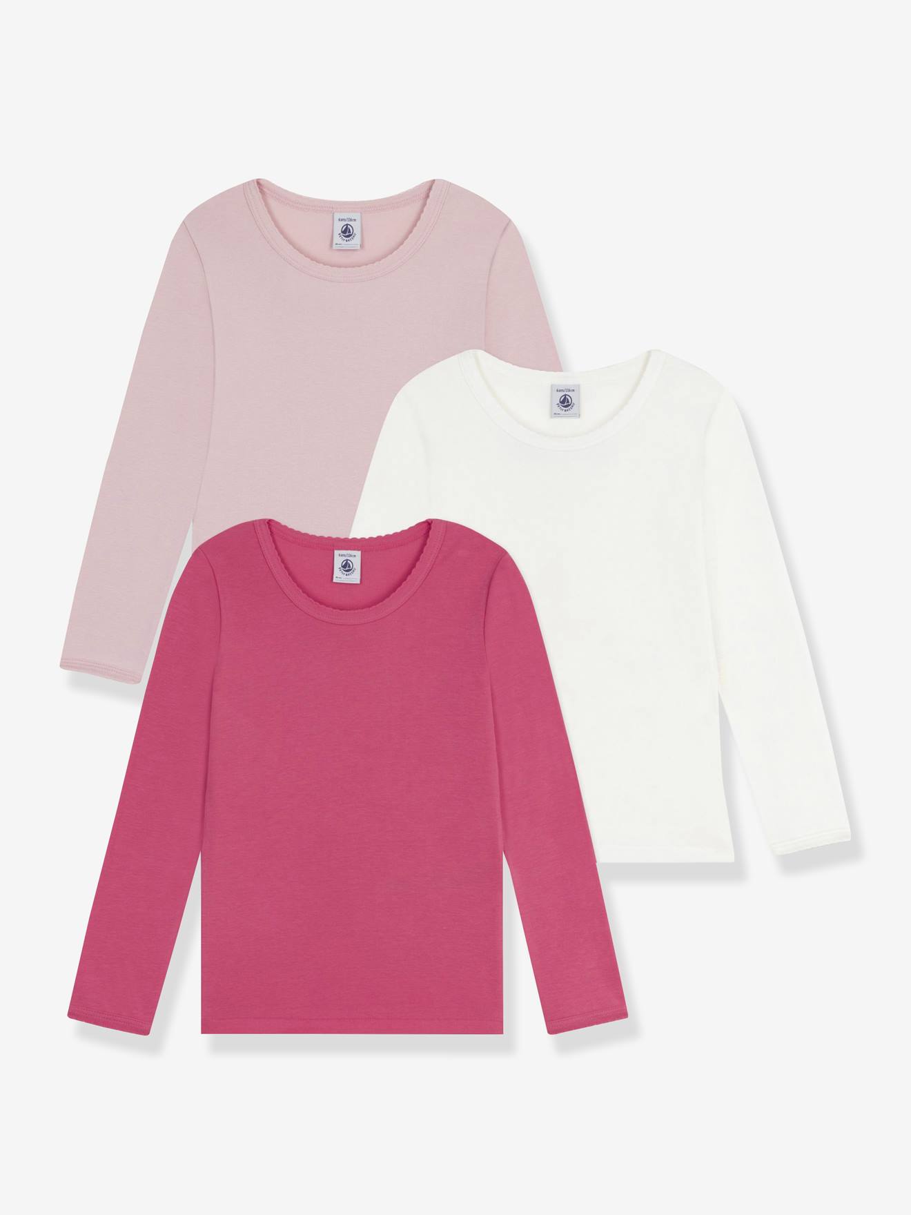 PETIT BATEAU long-sleeved cotton T-shirts