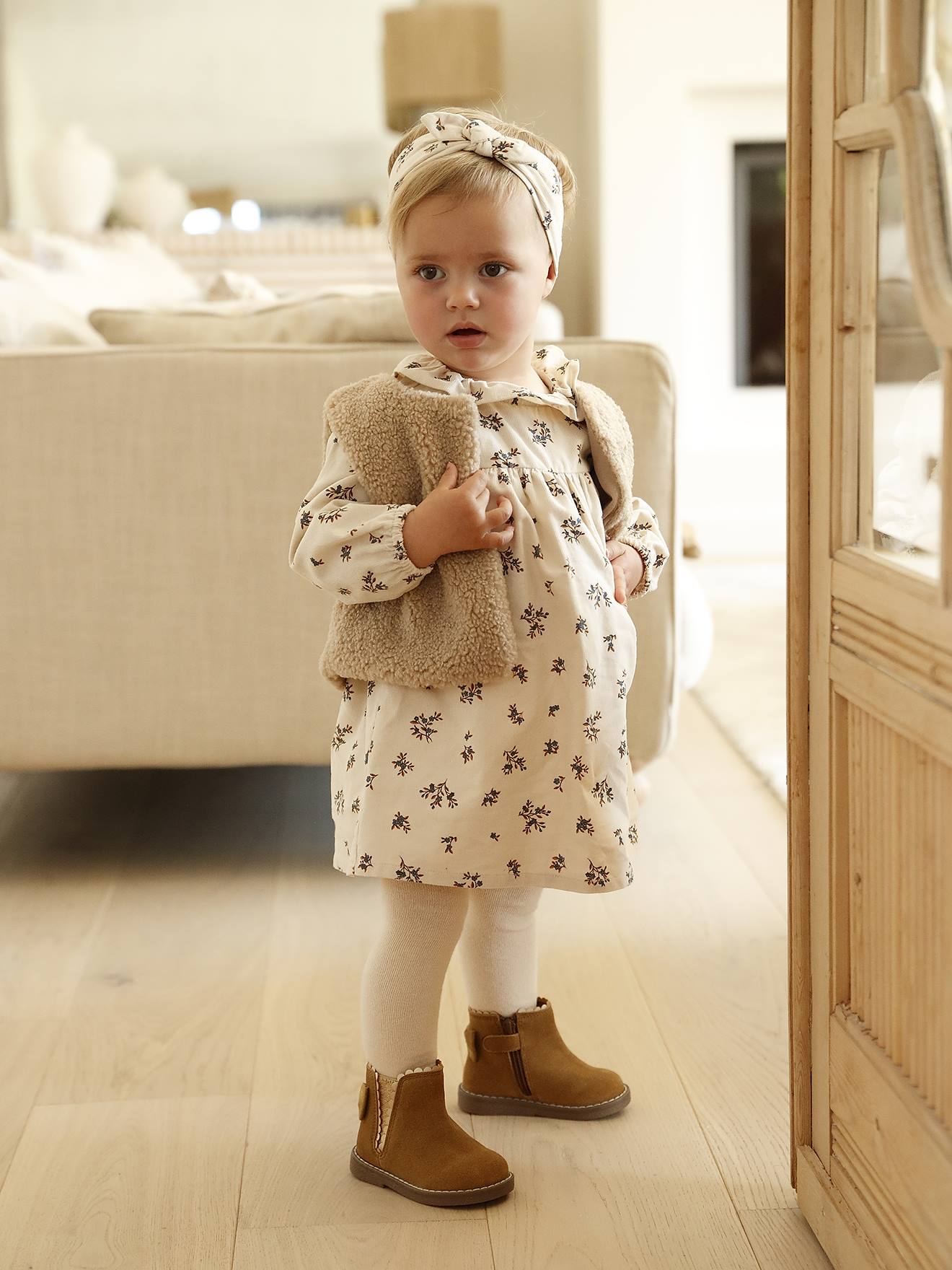 Baby dress + cardigan + band