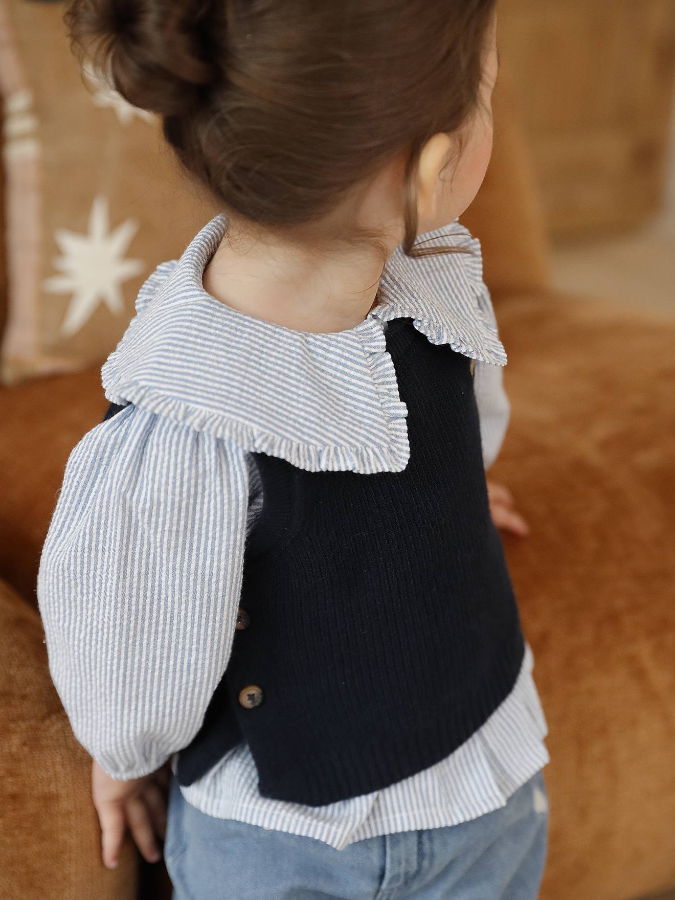 Striped seersucker blouse