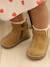 Leather Boots with Elastic, for Baby Girls black+bordeaux red+Camel+navy blue+printed beige 