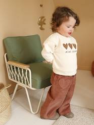 -Corduroy Trousers with "Leopard" Tie Belt for Babies