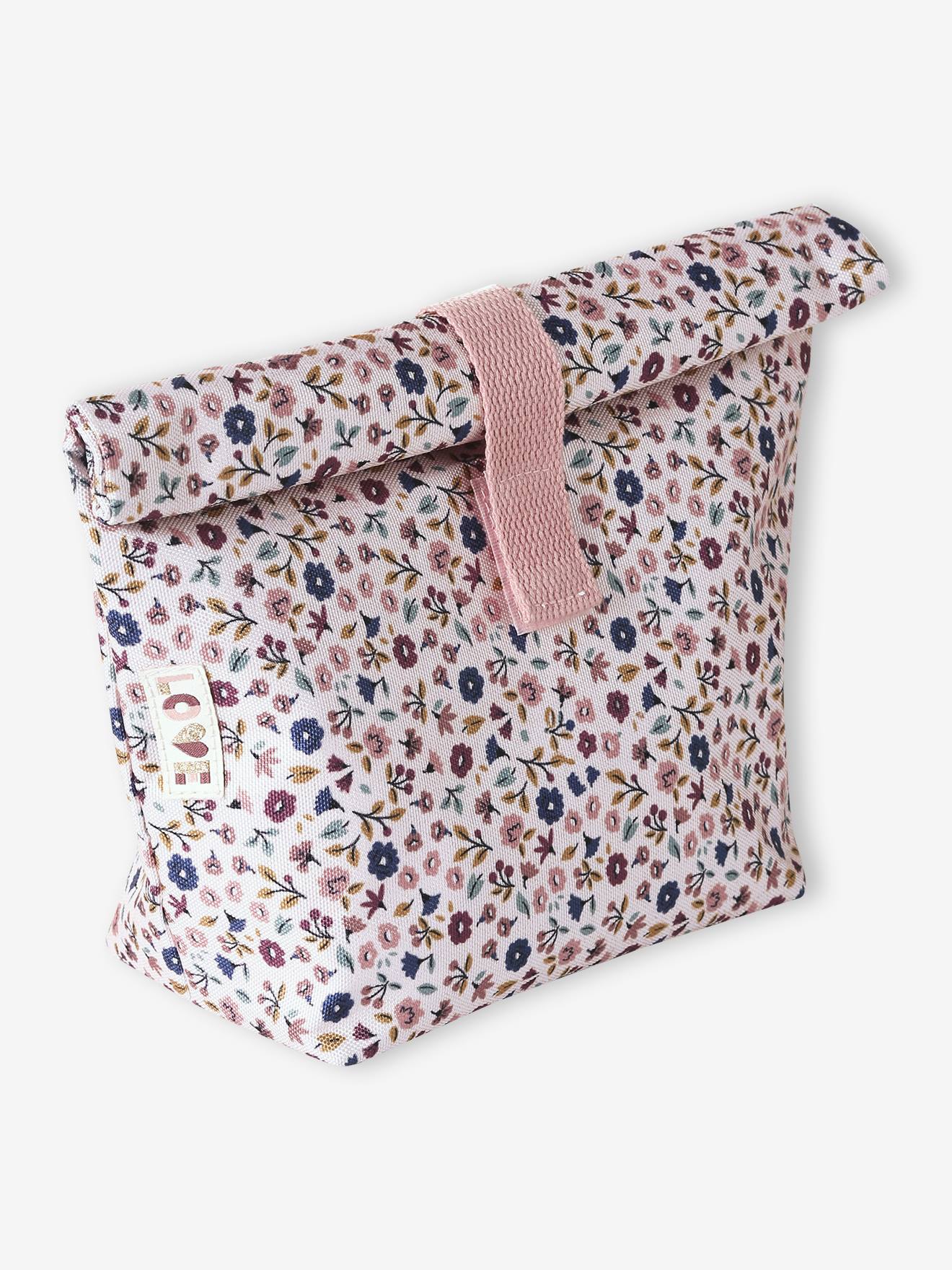 LILIBETH girl's floral print snack bag rose