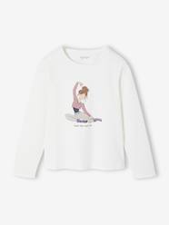 -Long-Sleeved T-Shirt with Dancer Motif for Girls