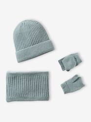 Girls-Beanie + Snood + Gloves/Mittens Set for Girls