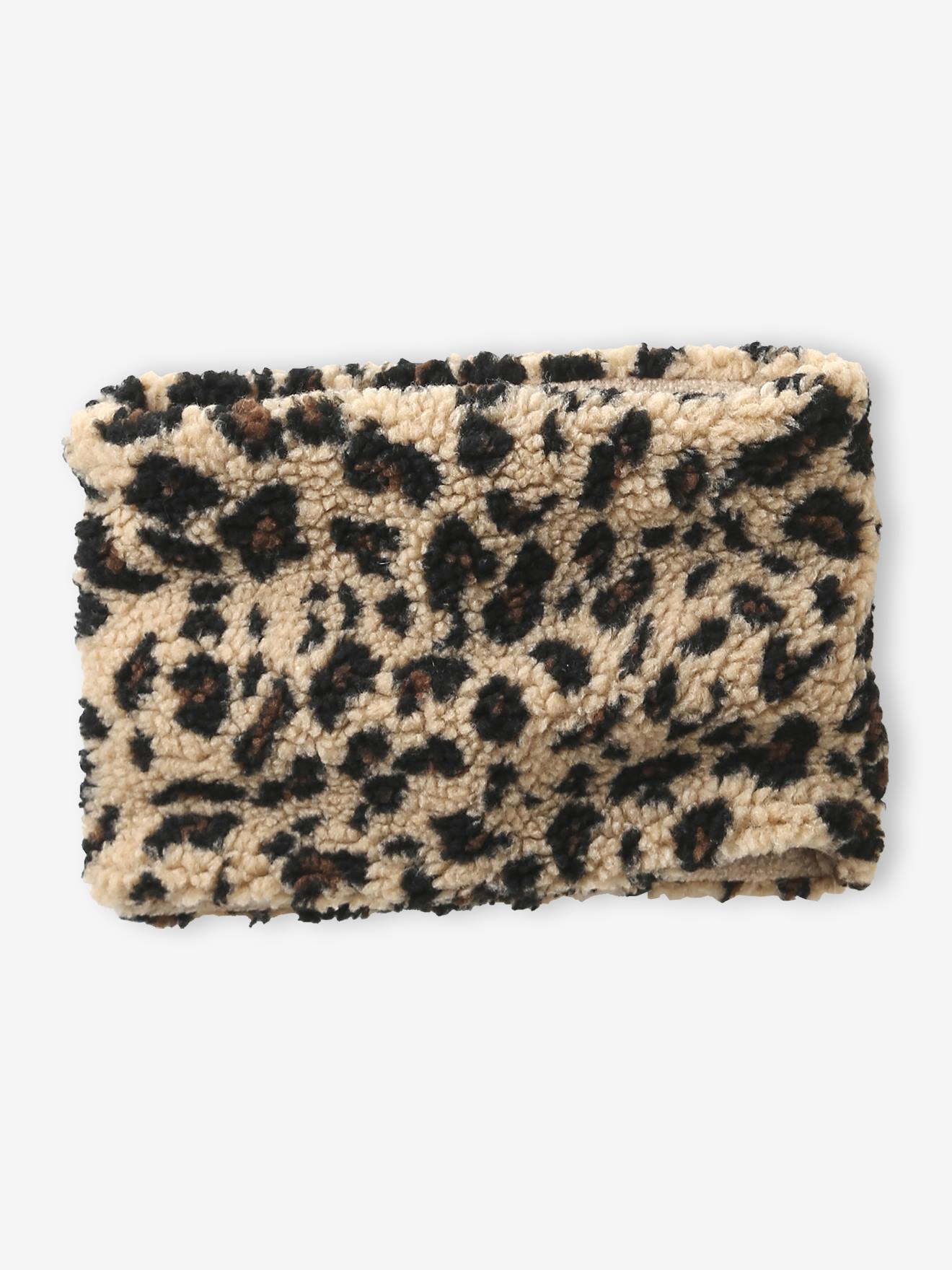 Leopard Print Sherpa Snood with Fleece Lining