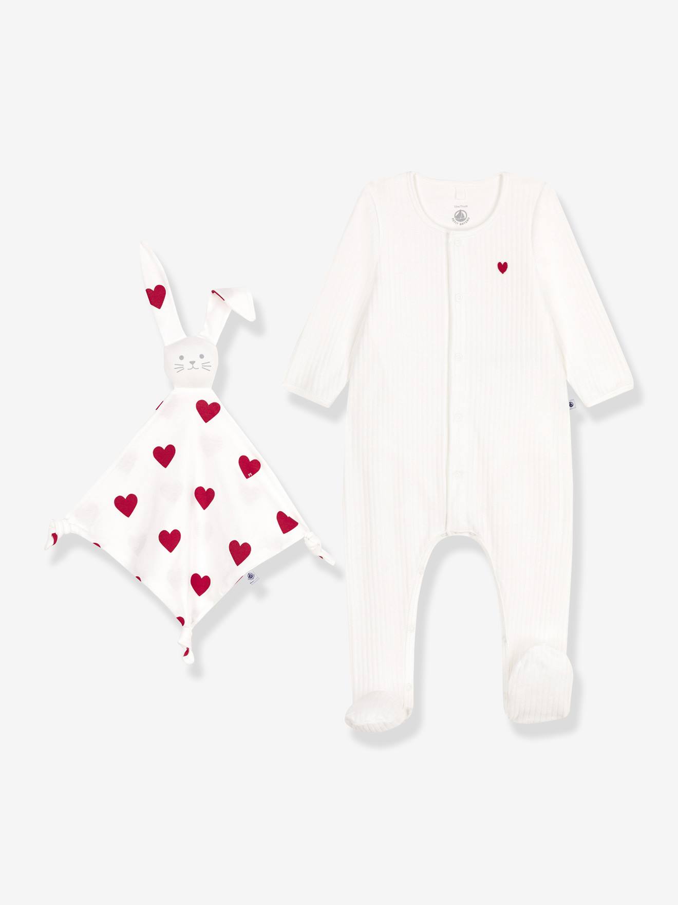 Newborn gift set in PETIT BATEAU velvet white