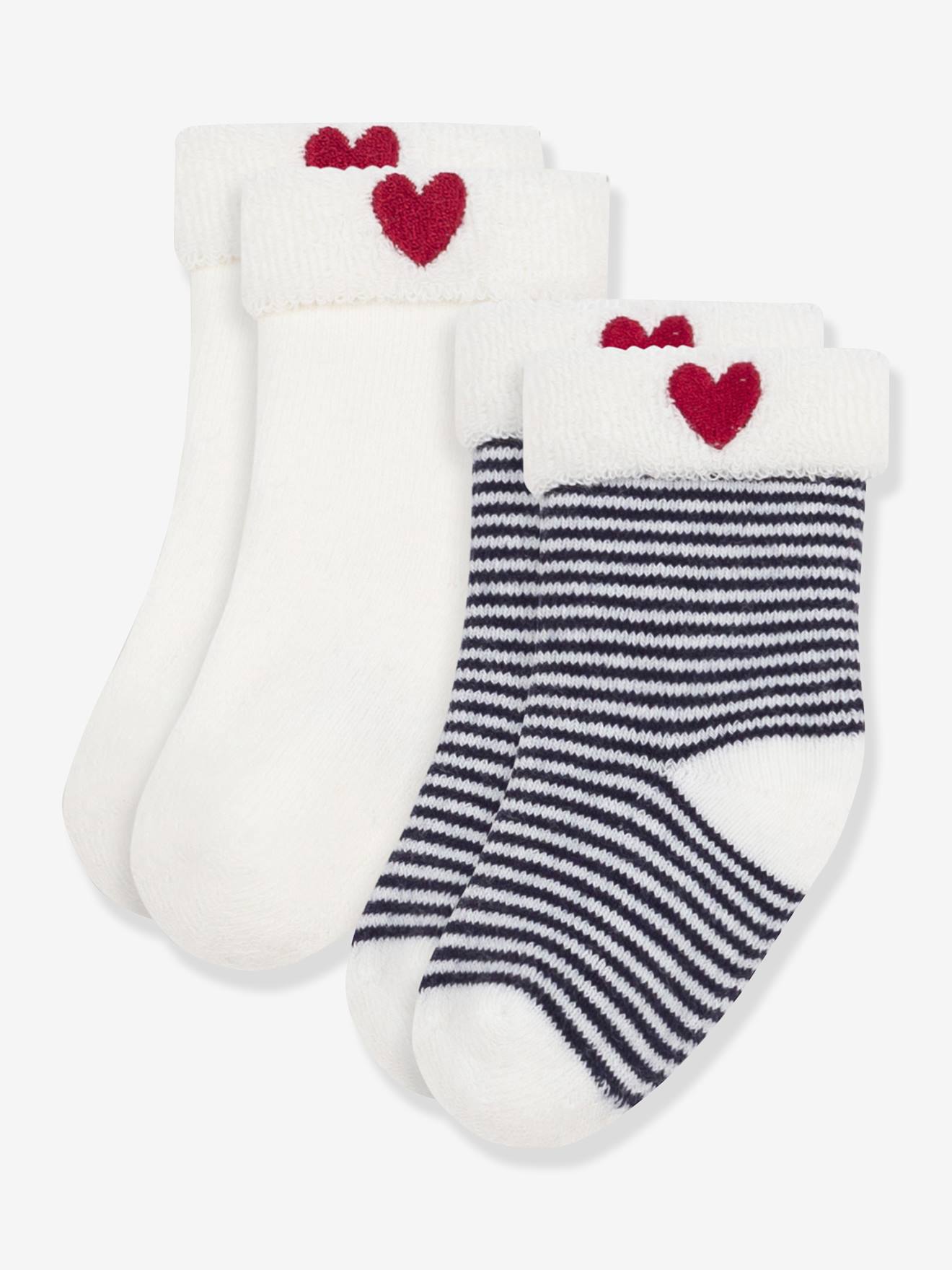 pairs of baby socks in embroidered cotton PETIT BATEAU