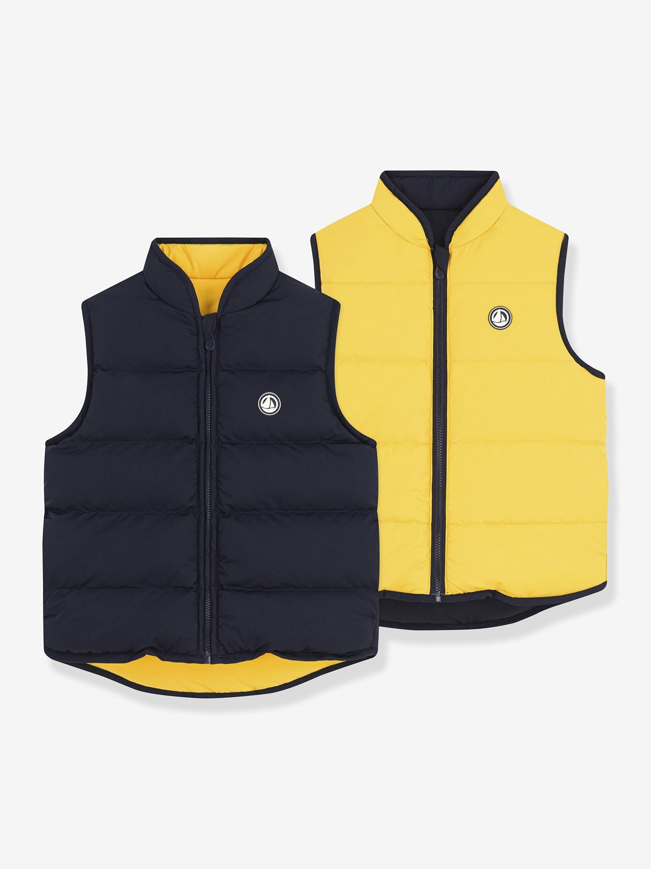 PETIT BATEAU reversible two-tone sleeveless lightweight jacket