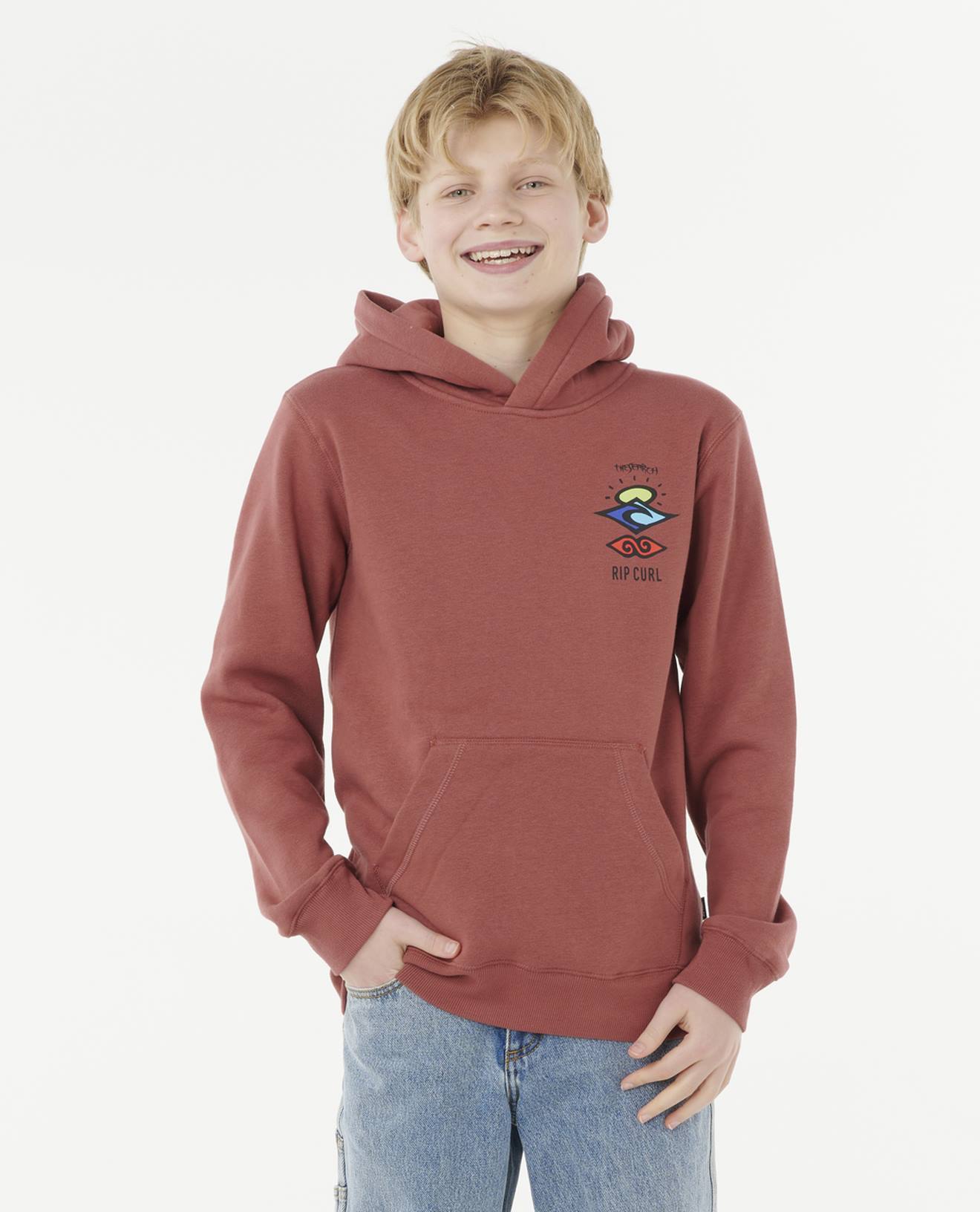 Hooded Sweatshirt Search Icon RIP CURL terracotta