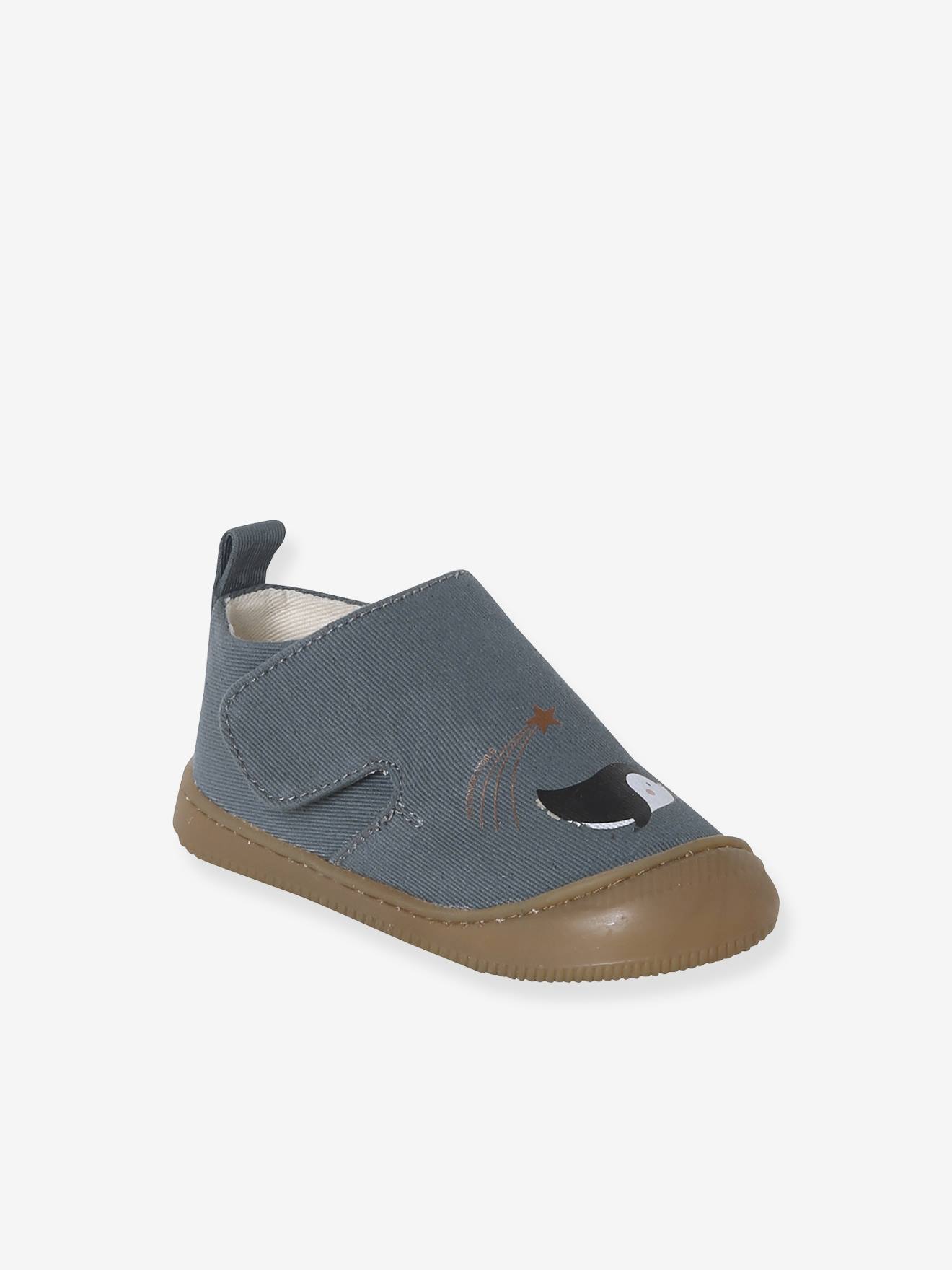 Canvas touch-fastening slippers