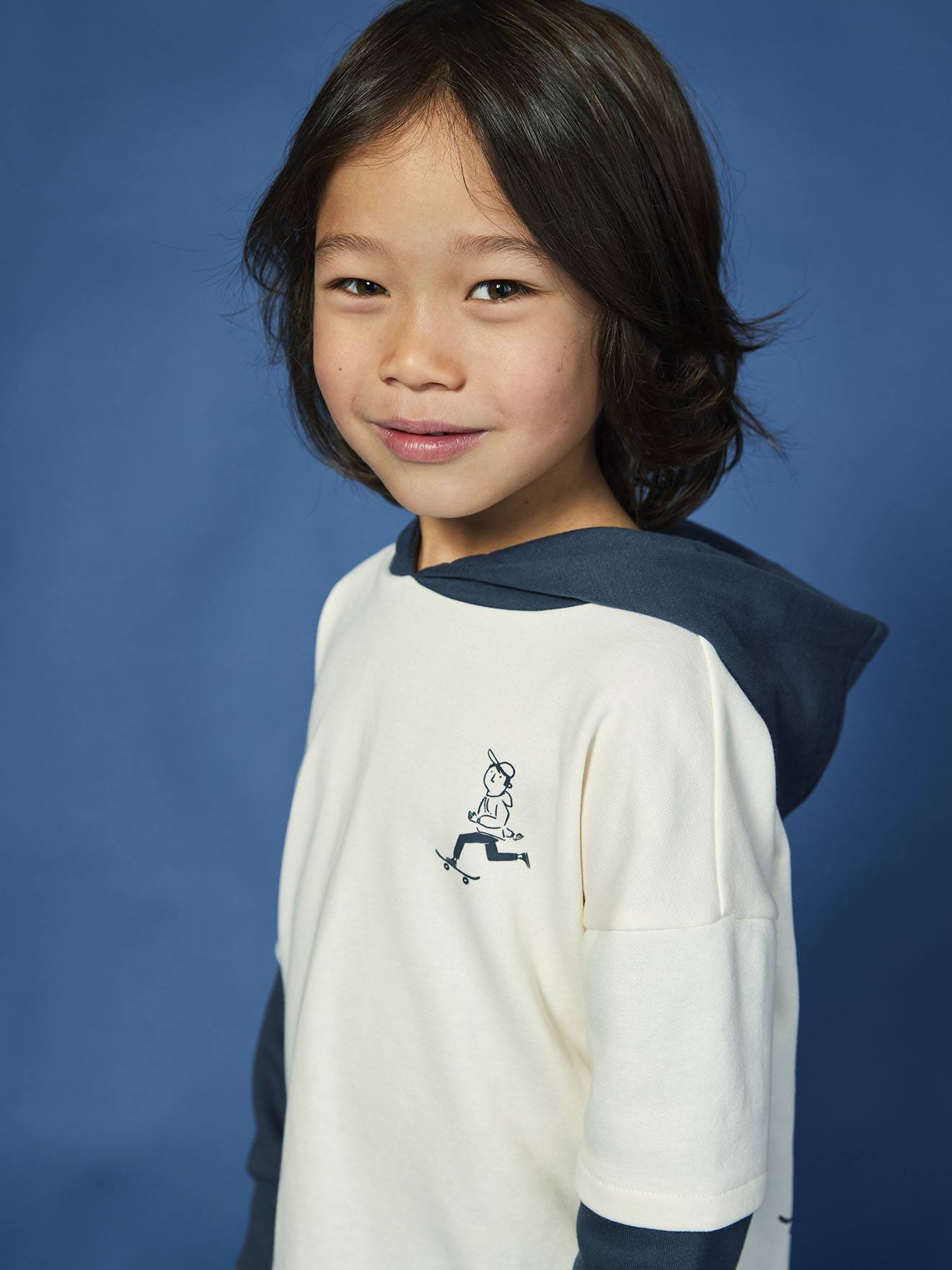 Hooded 2-in-1-Effect Sweatshirt with Print