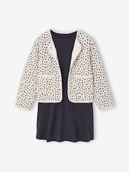Girls-Dress & Quilted Jacket Set for Girls