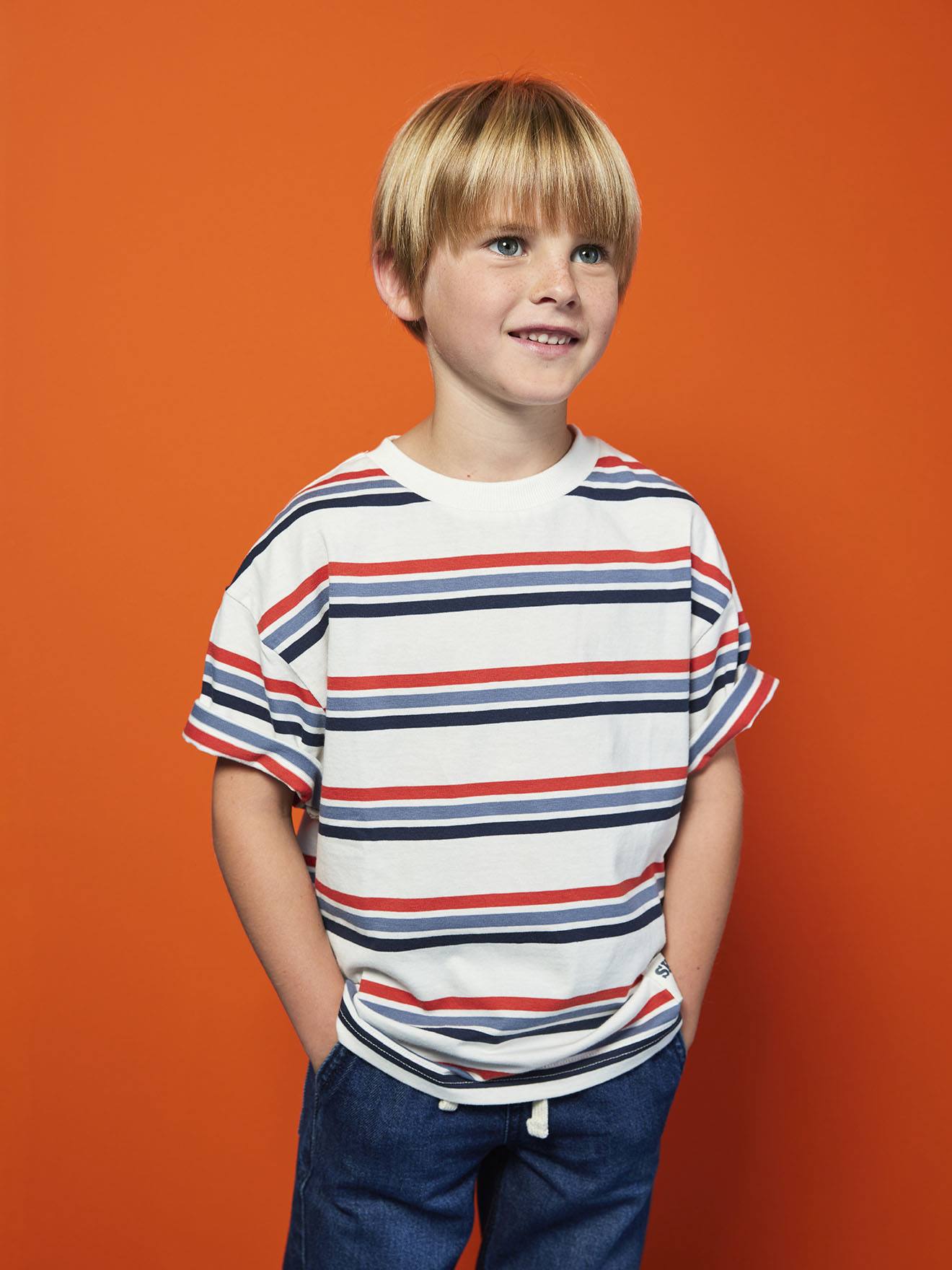 Striped Short-Sleeved T-Shirt for Boys