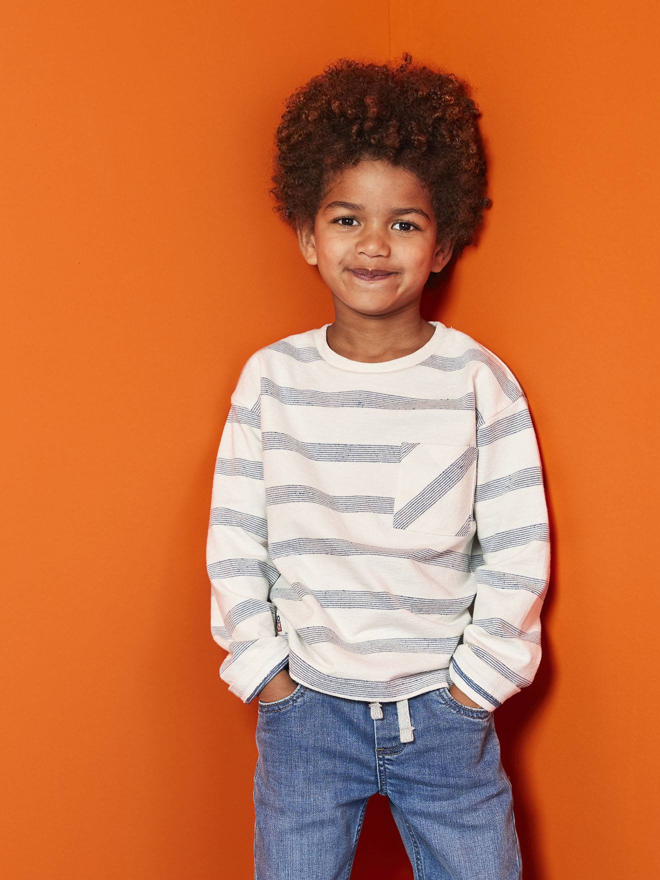 Long-Sleeved T-Shirt with Striped Effect