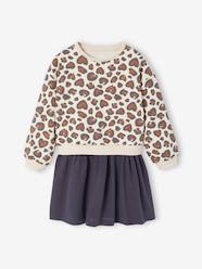 Girls-2-in-1-Effect Dress in Dual Fabric