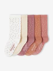 Girls-Pack of 5 Pairs of Dotted Socks for Girls
