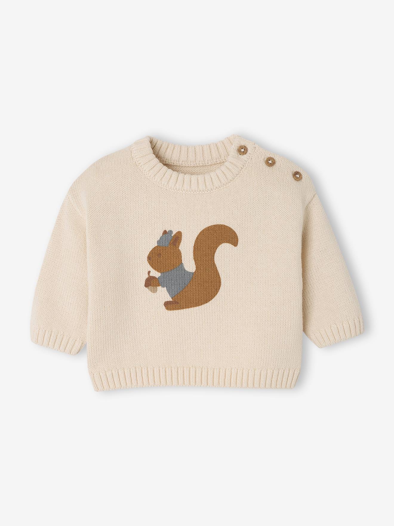 Jacquard Jumper with Squirrel Print
