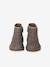Leather Boots with Elastic, for Baby Girls black+bordeaux red+Camel+navy blue+printed beige 