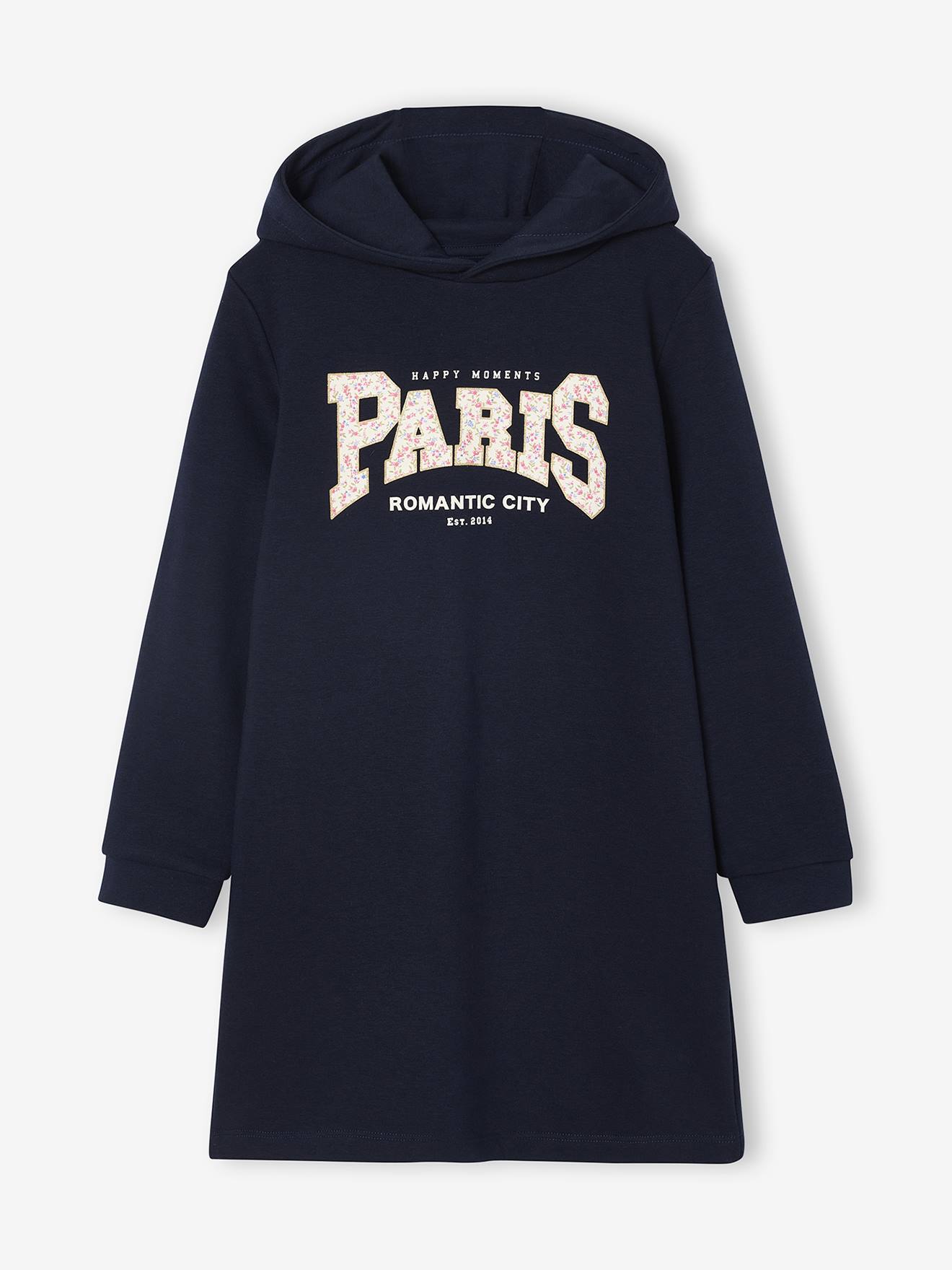 Fleece Dress with Hood & Fancy Details