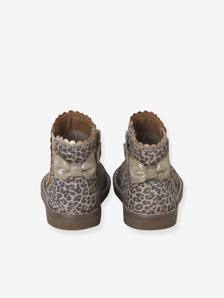 Leather Boots with Elastic, for Baby Girls black+bordeaux red+Camel+navy blue+printed beige 