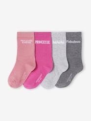 -Pack of 4 Pairs of Ankle Socks with "Message" Detail