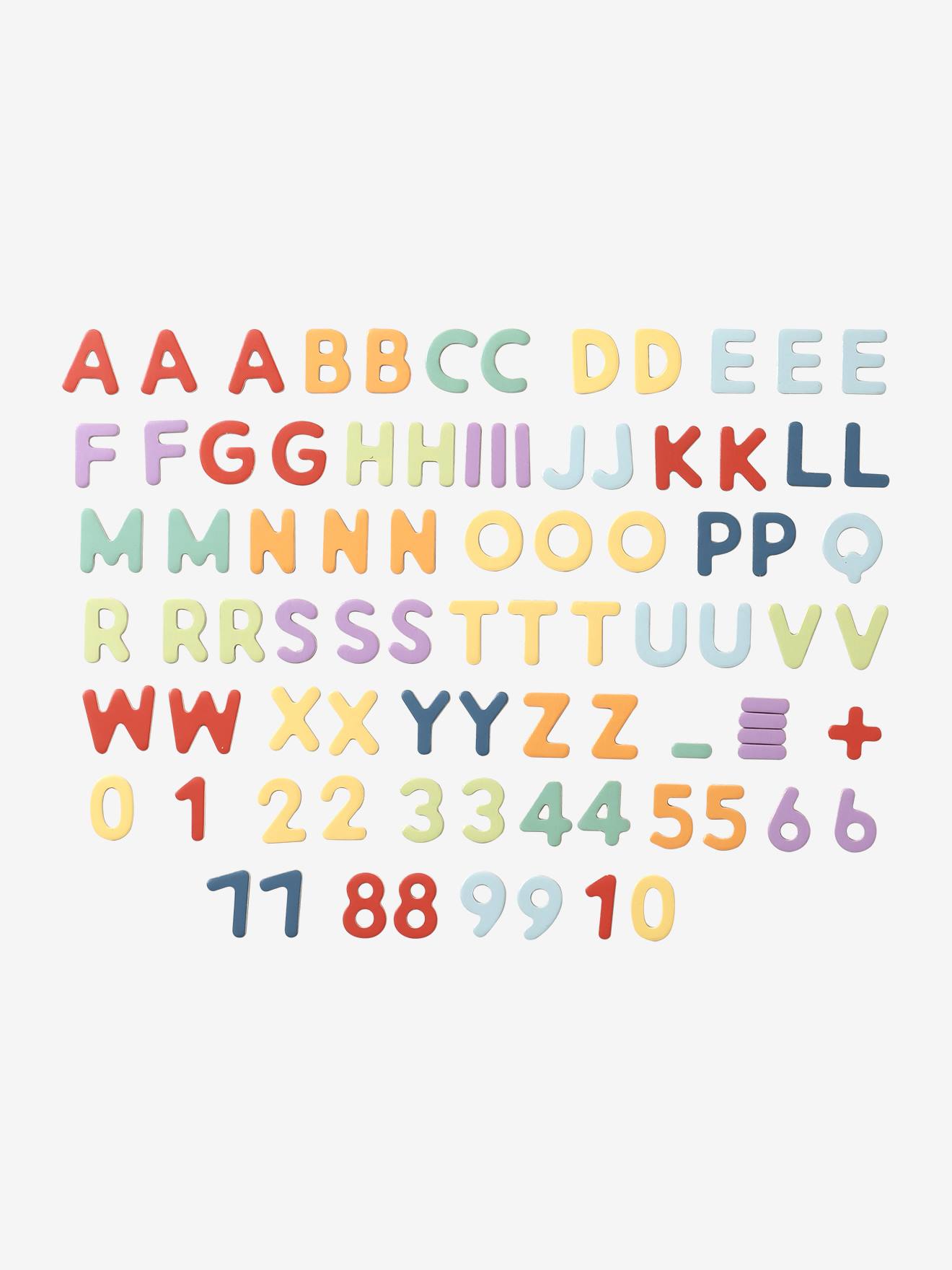 FSC® wooden magnetic letters and numbers multicoloured