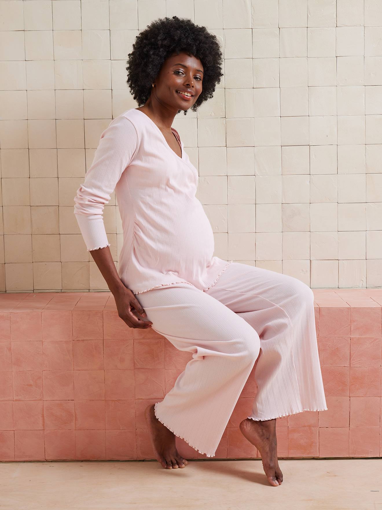 Set of 2-Piece Pyjamas in Rib Knit