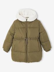 Girls-Long Hooded Padded Jacket for Girls