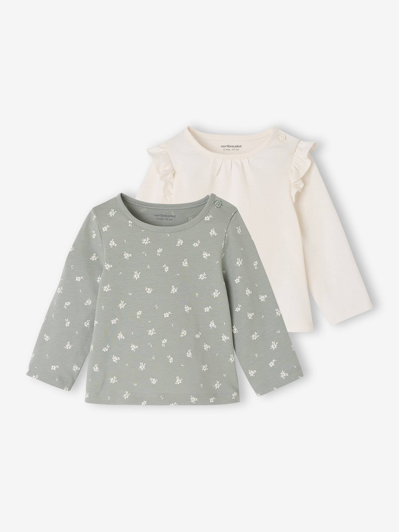 long-sleeved Basics baby t-shirts sage