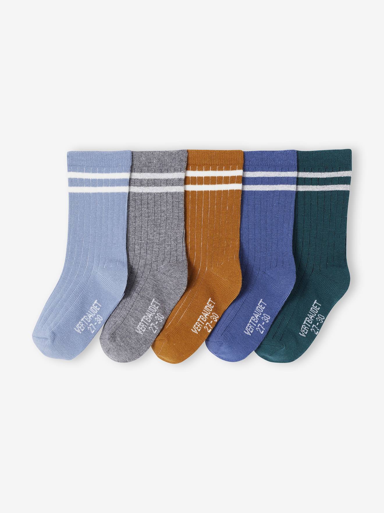 Pairs of Striped Rib Knit Socks