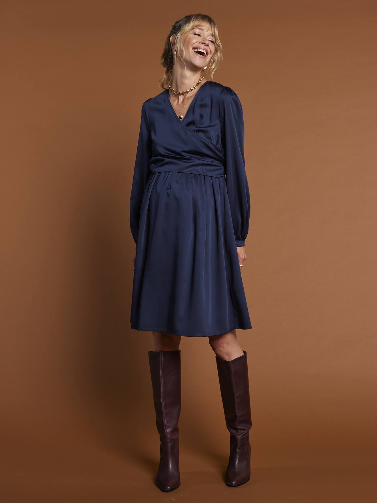 Wrap-Over Dress for Maternity