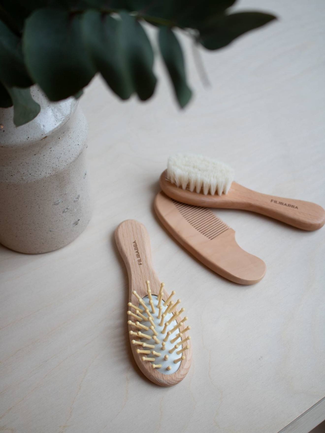 Wooden Baby Brush & Comb Set