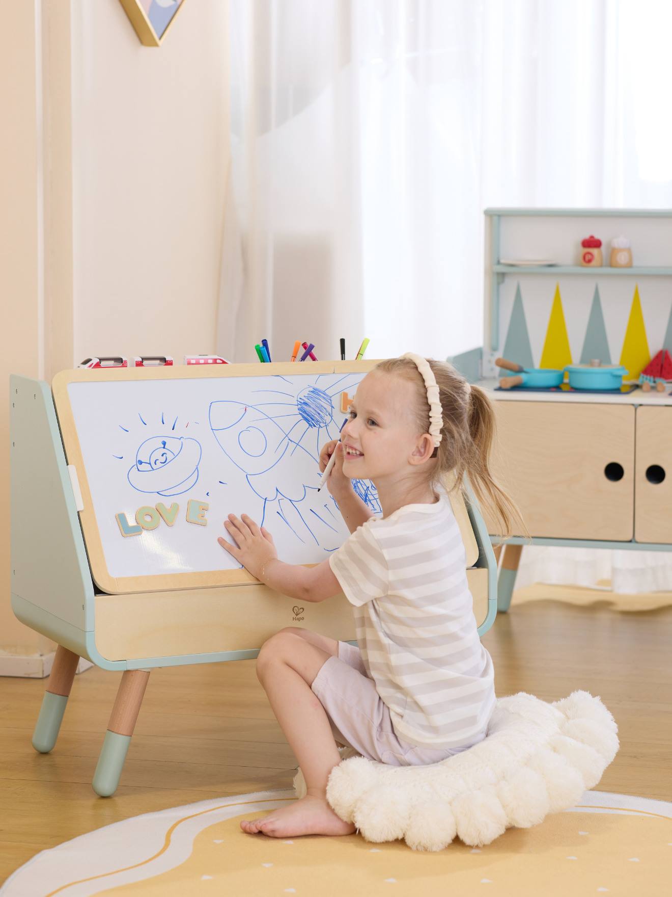 2-in-1 Bookcase Blackboard for Children