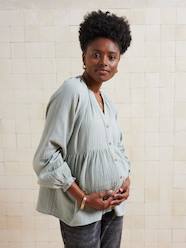 -Blouse in Organic Cotton Gauze* for Maternity & Nursing