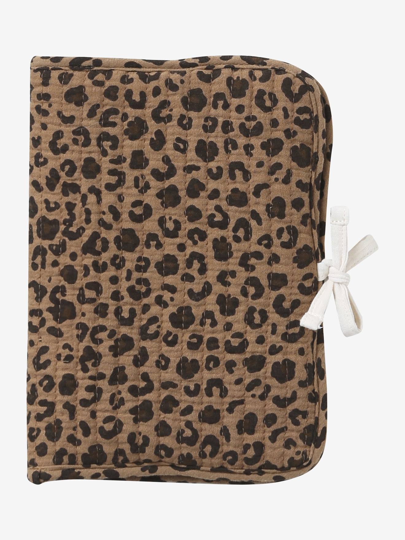 Customisable ENVIE DE FRAISE leopard cotton muslin health record cover