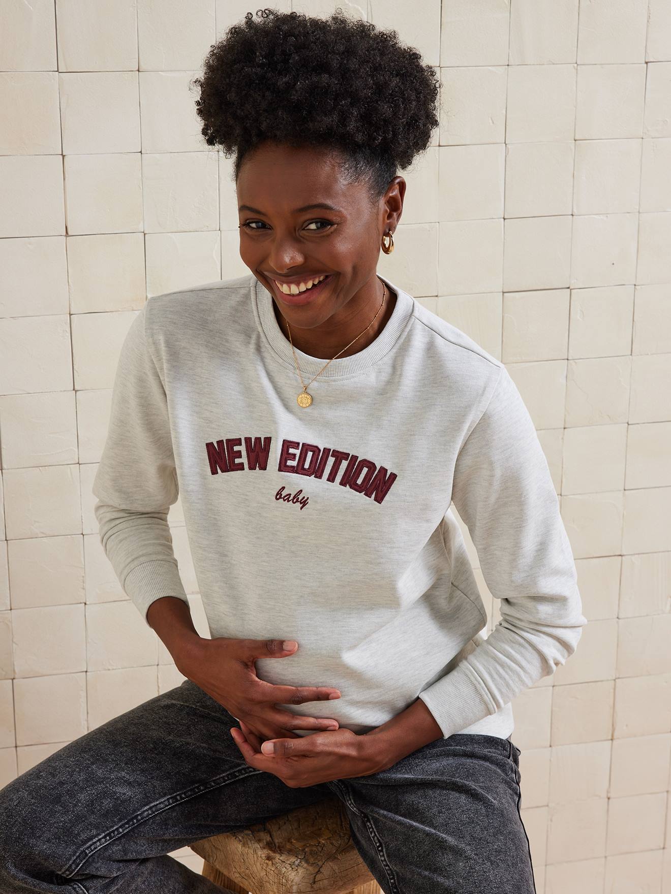 New Edition Baby nursing sweatshirt marl