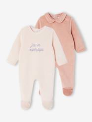 Baby-Pyjamas-Pack of 2 Velour Sleepsuits for Newborns