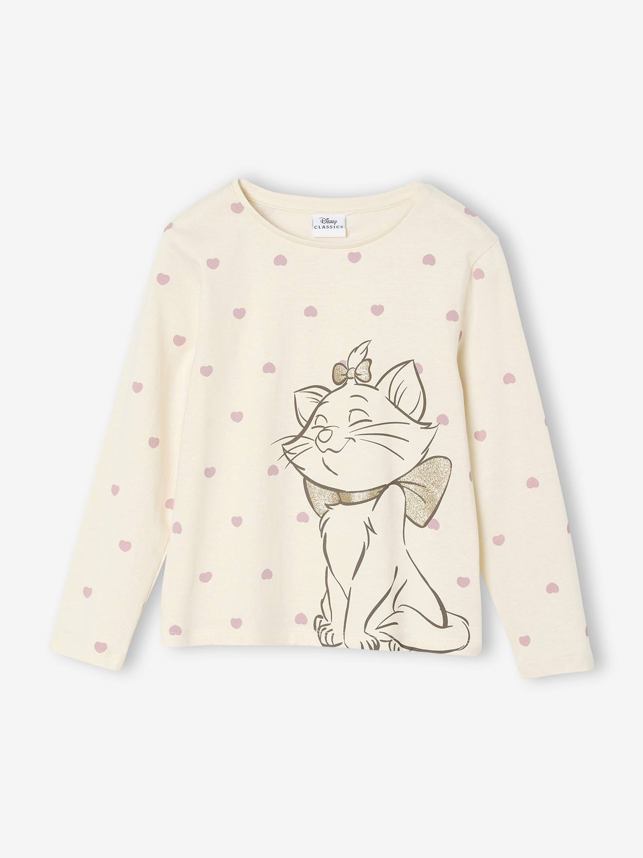 Girl's Disney® Marie Aristocats long-sleeved T-shirt ecru