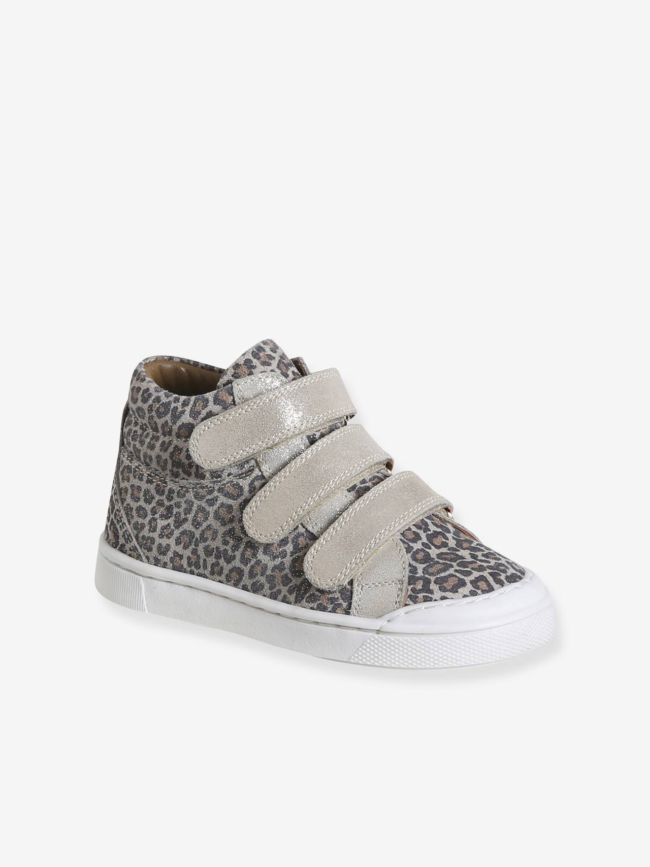 Hook-and-Loop Leather Trainers for Girls