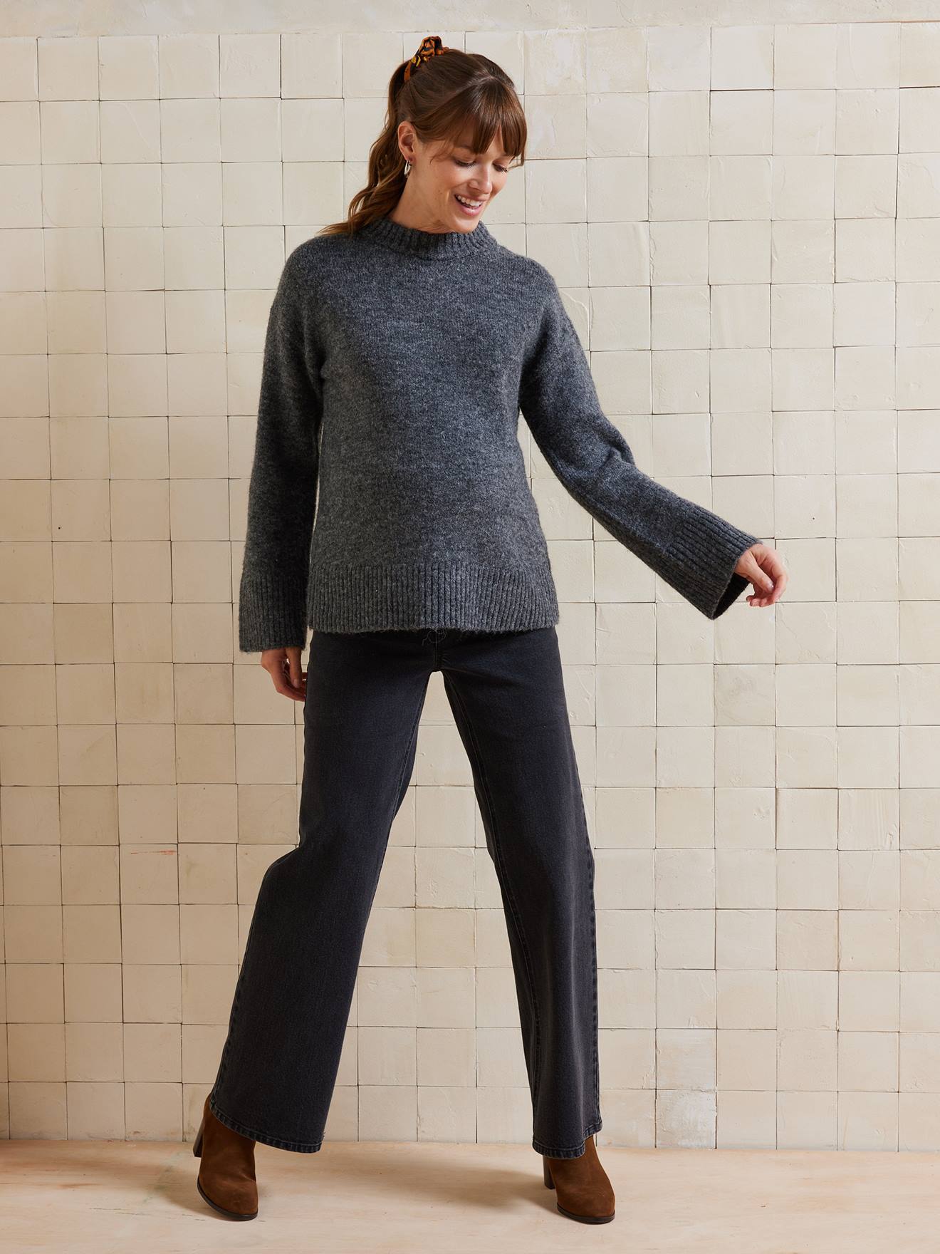 Round-Neck Jumper for Nursing