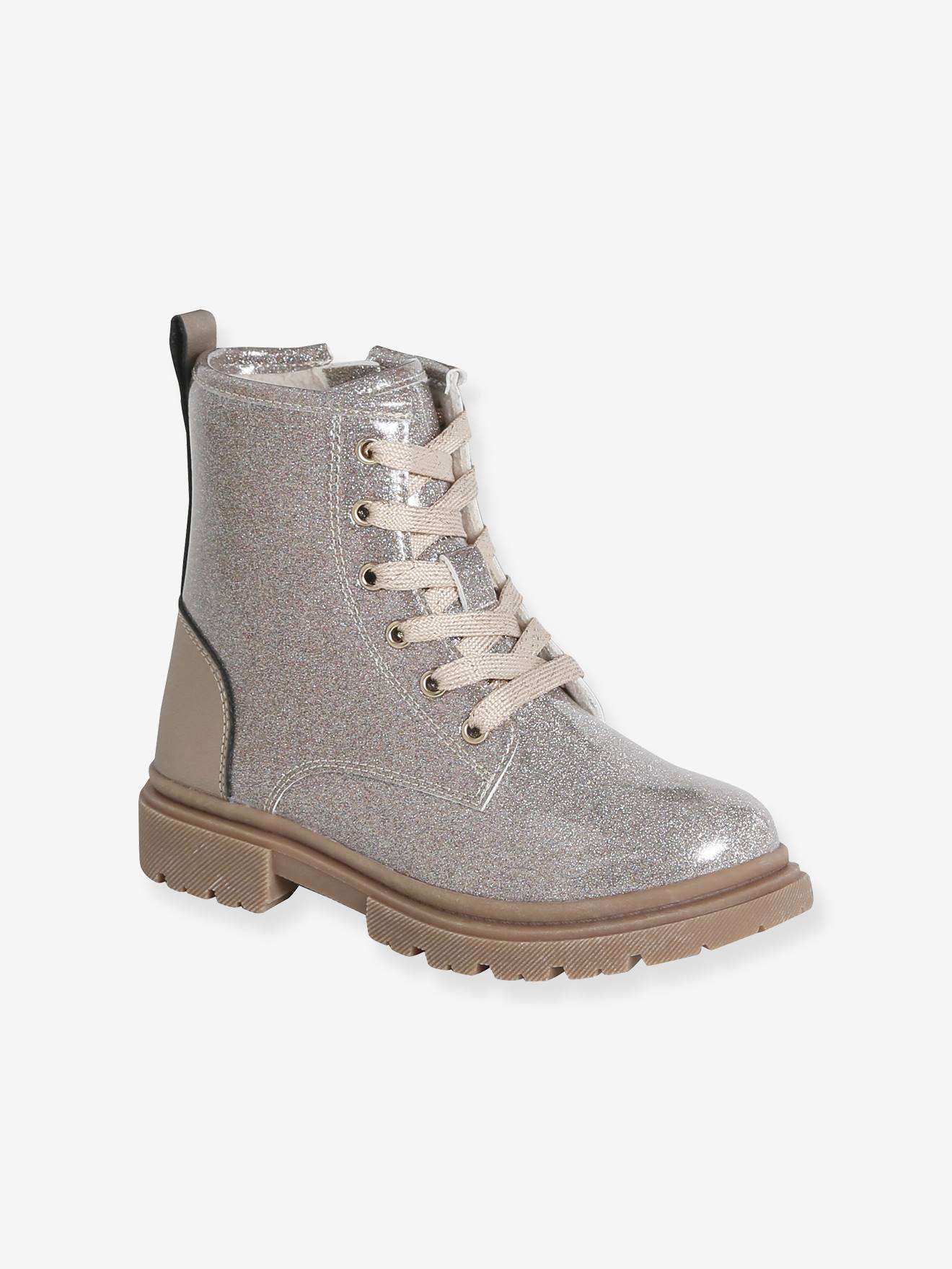 Lace-up and zipped ankle boots for children