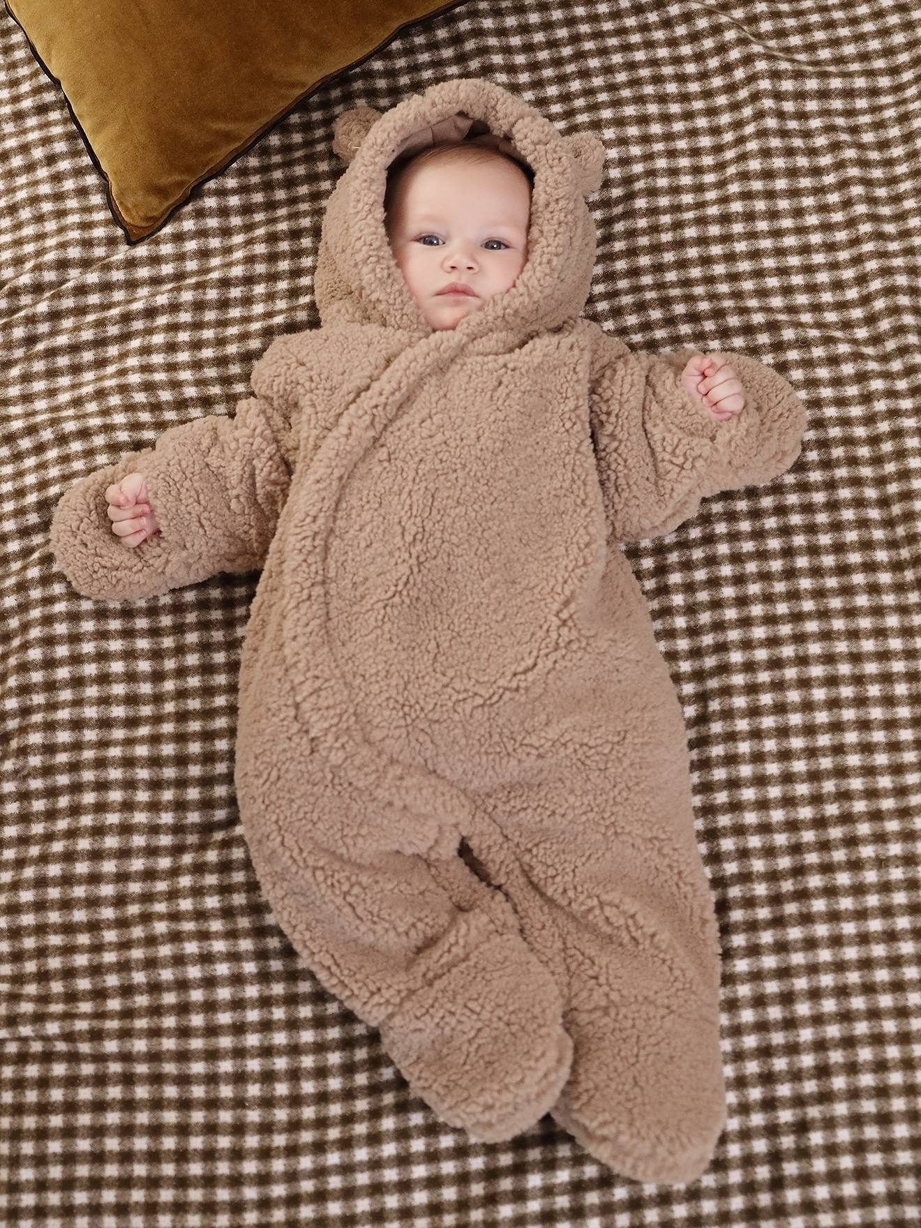 Pramsuit in Faux Fur with Ears